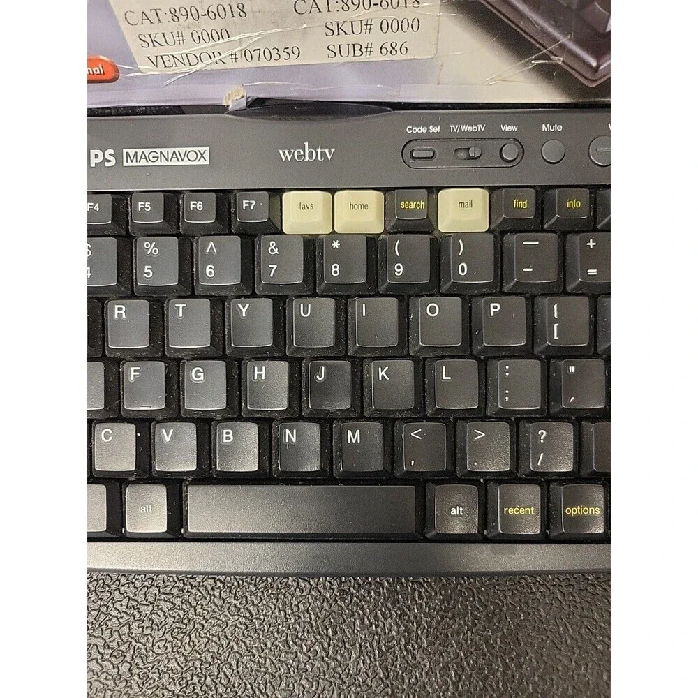 Philips Magnavox Webtv Plus MWK122BK Wireless MSN WebTV Keyboard Untested